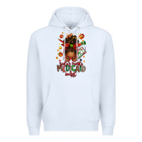 White Santa's Favorite Medicaid Analyst Afro Messy Bun Premium Hoodie - texasbilliewilder