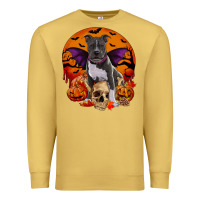 Antique Gold halloween pitbull dog Premium Sweatshirt - RanaPortraitStore
