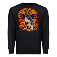 Black halloween pitbull dog Premium Sweatshirt - RanaPortraitStore