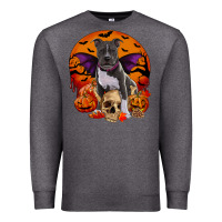 Charcoal Heather halloween pitbull dog Premium Sweatshirt - RanaPortraitStore