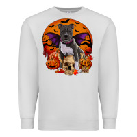 Dove Grey halloween pitbull dog Premium Sweatshirt - RanaPortraitStore