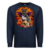Navy halloween pitbull dog Premium Sweatshirt - RanaPortraitStore
