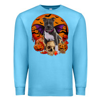 Ocean Blue halloween pitbull dog Premium Sweatshirt - RanaPortraitStore