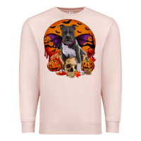 Pale Pink halloween pitbull dog Premium Sweatshirt - RanaPortraitStore