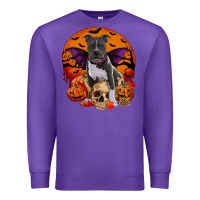 Purple halloween pitbull dog Premium Sweatshirt - RanaPortraitStore