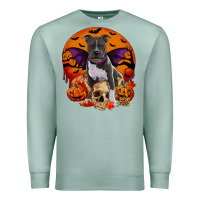 Seafoam halloween pitbull dog Premium Sweatshirt - RanaPortraitStore