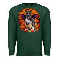 Sports Green halloween pitbull dog Premium Sweatshirt - RanaPortraitStore