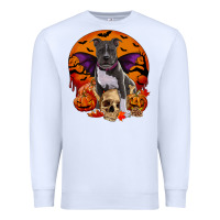 White halloween pitbull dog Premium Sweatshirt - RanaPortraitStore