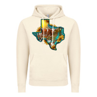 Vintage Artic western texas map with longhorn bull Vintage Hoodie - RanaPortraitStore