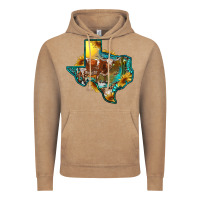 Western Texas Map With Longhorn Bull Vintage Hoodie | Teevron