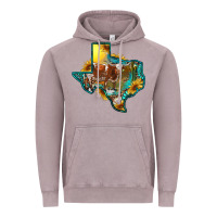 Vintage Zinc western texas map with longhorn bull Vintage Hoodie - RanaPortraitStore
