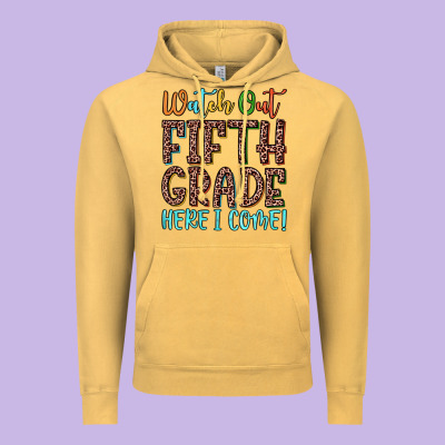 Watch Out Fifth Grade Here I Come! Vintage Hoodie Designed By Jahusdesignshop