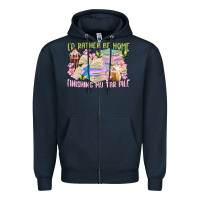 Navy id rather be home finishing my tbr pile Zipper Hoodie - MaliasSmallBusiness