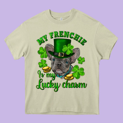 St.patrick's Day My French Bulldog Is My Lucky Charm Heavy Core Tee Designed By Ranaportraitstore