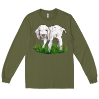 Army Green Baby Angora Goat Long Sleeve Tee - LillyAllenDesigns