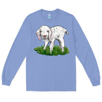 Colony Blue Baby Angora Goat Long Sleeve Tee - LillyAllenDesigns
