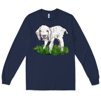 Navy Baby Angora Goat Long Sleeve Tee - LillyAllenDesigns