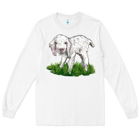 White Baby Angora Goat Long Sleeve Tee - LillyAllenDesigns