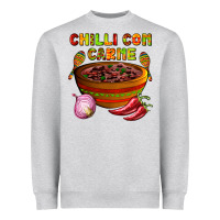 Heather Grey chilli con carne  with chilli pepper Heavyweight Sweatshirt - AdoDesignShop