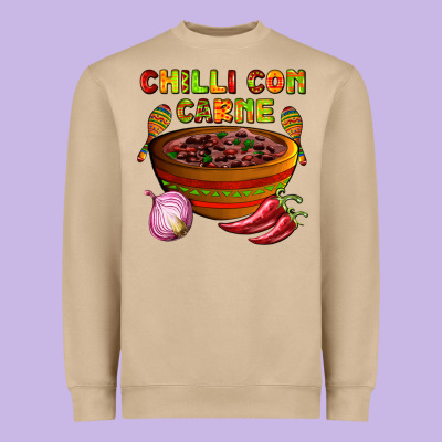 Chilli Con Carne  With Chilli Pepper Heavyweight Sweatshirt Designed By Adodesignshop