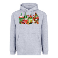 Heather Grey christmas gnomes coffee Heavyweight Hoodie - Jasminsmagicworld