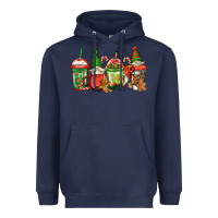 Navy christmas gnomes coffee Heavyweight Hoodie - Jasminsmagicworld