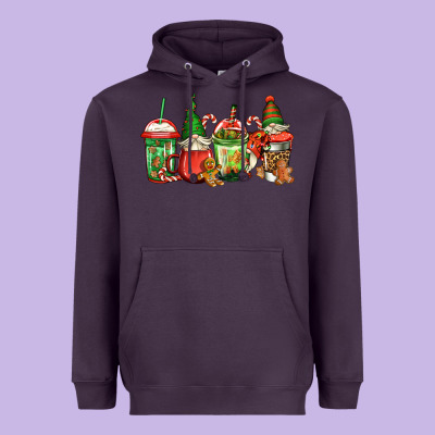 Christmas Gnomes Coffee Heavyweight Hoodie Designed By Jasminsmagicworld