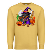 Antique Gold Halloween dachshund puppy dog Premium Sweatshirt - RanaPortraitStore