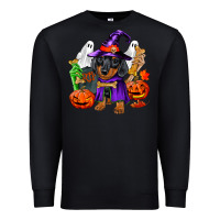 Black Halloween dachshund puppy dog Premium Sweatshirt - RanaPortraitStore
