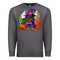 Charcoal Heather Halloween dachshund puppy dog Premium Sweatshirt - RanaPortraitStore