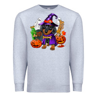 Heather Grey Halloween dachshund puppy dog Premium Sweatshirt - RanaPortraitStore