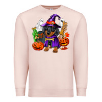 Pale Pink Halloween dachshund puppy dog Premium Sweatshirt - RanaPortraitStore