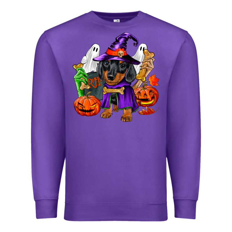 Halloween Dachshund Puppy Dog Premium Sweatshirt by RanaPortraitStore | Teevron