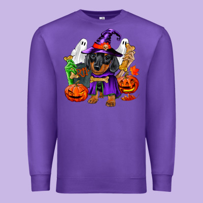 Halloween Dachshund Puppy Dog Premium Sweatshirt Designed By Ranaportraitstore