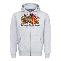 Heather Grey jesus the reason for the season Zipper Hoodie - MaliasSmallBusiness