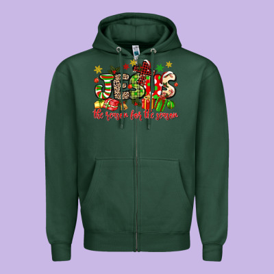 Jesus The Reason For The Season Zipper Hoodie Designed By Maliassmallbusiness