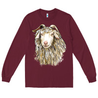 Burgundy Angora Goat Face Long Sleeve Tee - LillyAllenDesigns