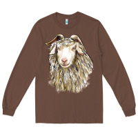 Chestnut Angora Goat Face Long Sleeve Tee - LillyAllenDesigns