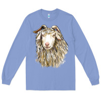 Angora Goat Face Long Sleeve Tee | Teevron