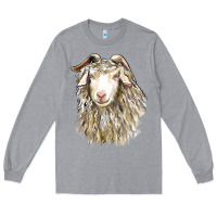 Heather Grey Angora Goat Face Long Sleeve Tee - LillyAllenDesigns