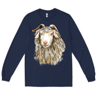 Navy Angora Goat Face Long Sleeve Tee - LillyAllenDesigns