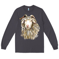Smoke Angora Goat Face Long Sleeve Tee - LillyAllenDesigns