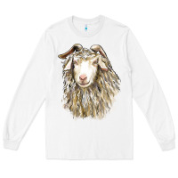 White Angora Goat Face Long Sleeve Tee - LillyAllenDesigns