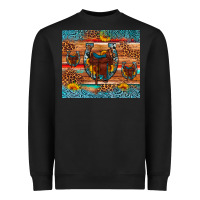 Black saddle horseshoe leopard sunflower Heavyweight Sweatshirt - Artiststas