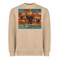 Saddle Horseshoe Leopard Sunflower Heavyweight Sweatshirt | Teevron