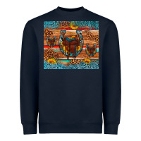 Navy saddle horseshoe leopard sunflower Heavyweight Sweatshirt - Artiststas