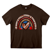 Chocolate Brown football rainbow Heavy Core Tee - Zillion Design Studio