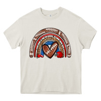 Cream football rainbow Heavy Core Tee - Zillion Design Studio