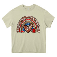 Mossy football rainbow Heavy Core Tee - Zillion Design Studio