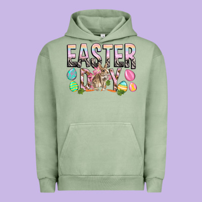 Easter Day With Rabbit Urban Hoodie Designed By Howdyjamesfarm